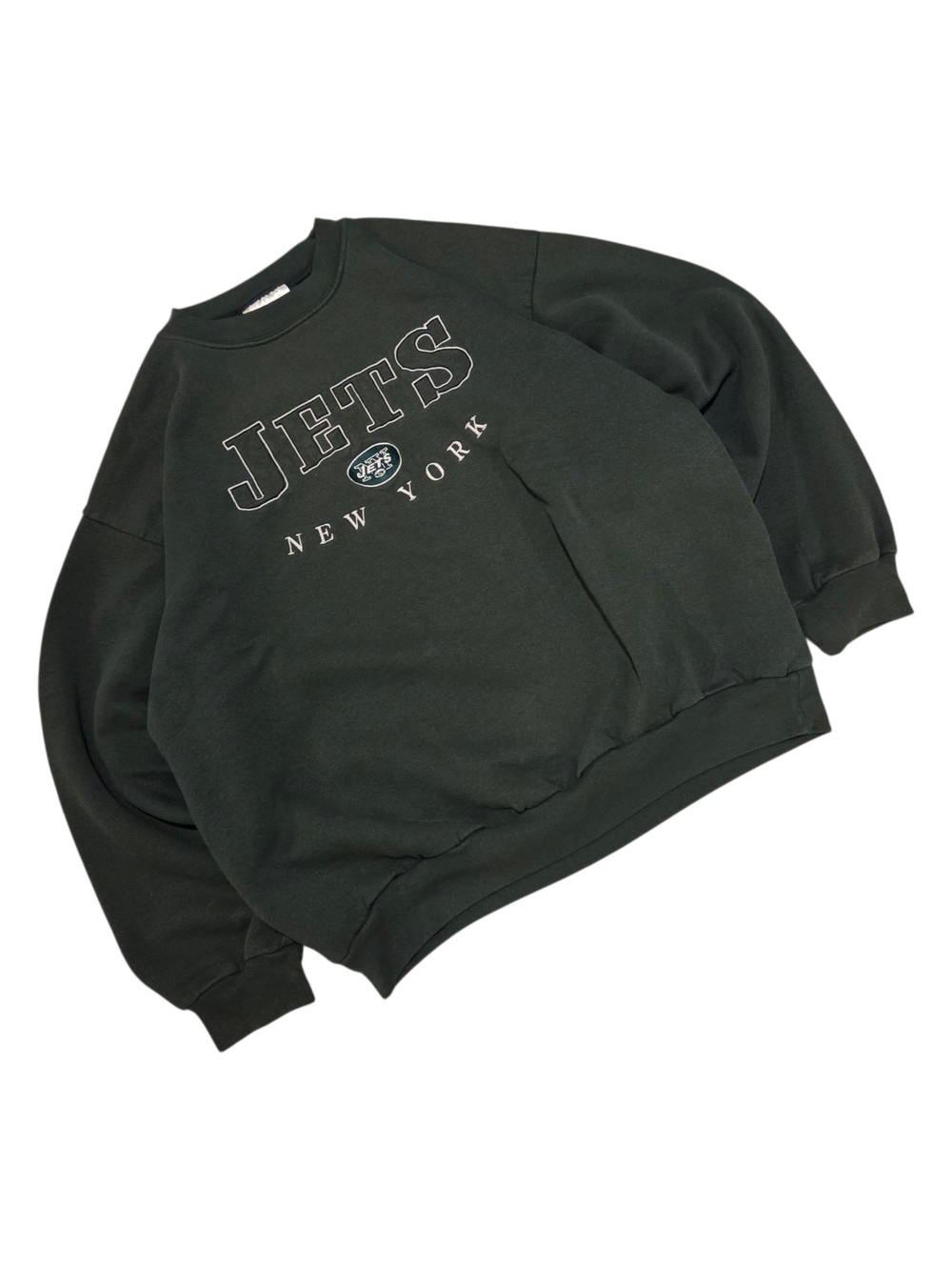 Vintage Logo Athletic Dark Green New York Jets Crewneck Sweatshirt - Picture 2 of 4